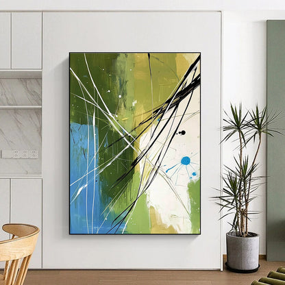 Green and Blue Abstract Lines for Modern Living Room & Creative Office STSC320