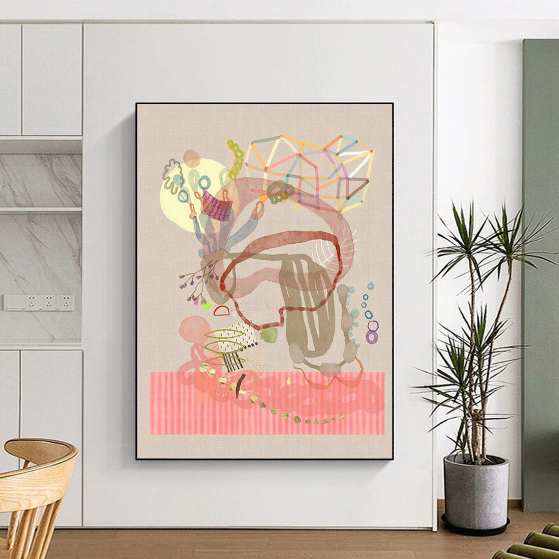 Collage Abstract Art for Bohemian Home Studio Corners DLZ0103