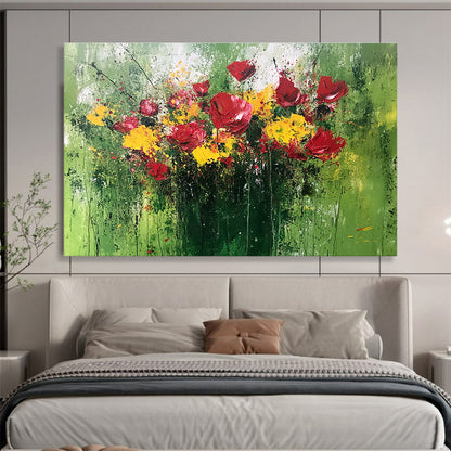 Expressive Flower Bouquet Art for Romantic Restaurant & Home Dining Room SC479
