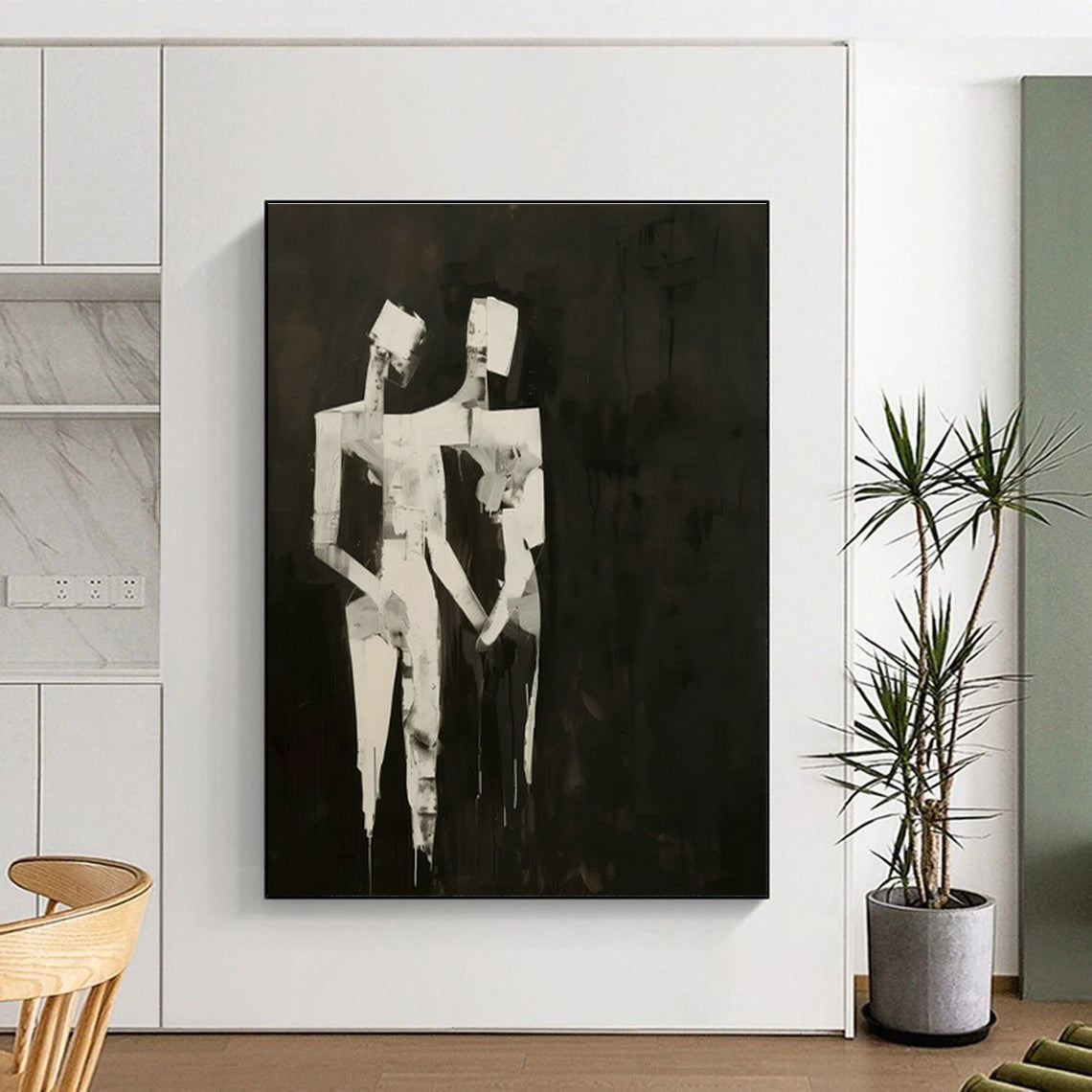 Black - White Figure Silhouette Art 2 for Living Room & Gallery DLZ0427