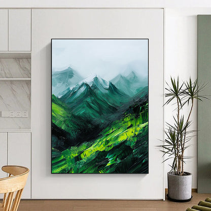 Green Mountain Abstract Landscape for Nature - Inspired Bedroom & Outdoor - Lover’s Lounge STSC592