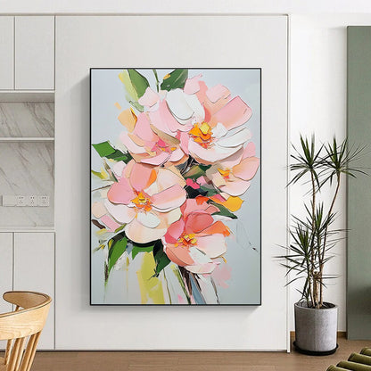 Pink Flower Bouquet 1 Art for Floral - Themed Hotel Lobby & Elegant Home Dining Room STSC1412