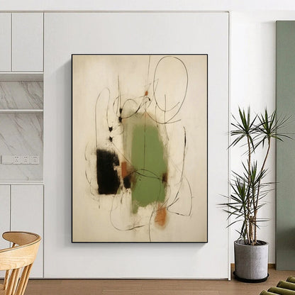 Green, Black & Brown Abstract Art for Nature - Inspired Yoga Studio & Earth - Toned Home Living Room DLZ0829