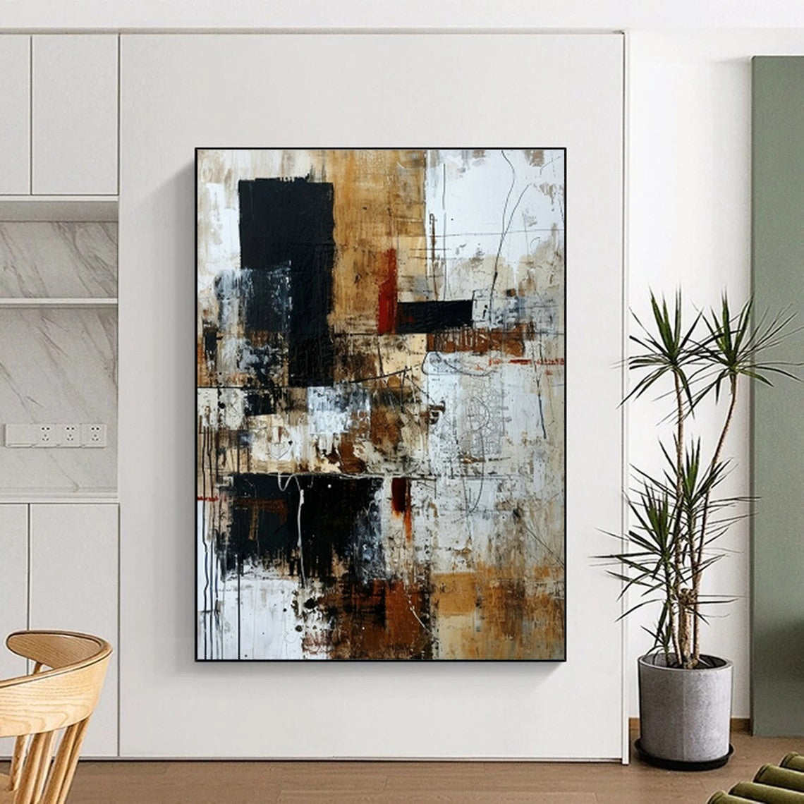 Vintage Collage Abstract Art for Retro - Inspired Bar & Eclectic Home Office DLZ1337