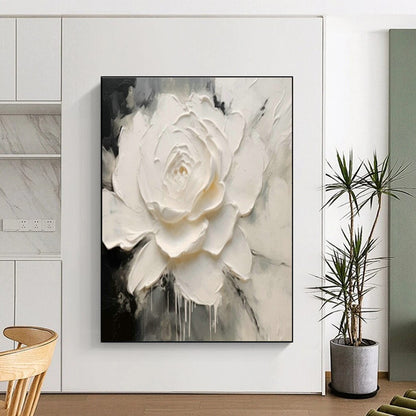 Textured White Flower Art for Elegant Wedding Venue & Art - Loving Bedroom DLZ2117