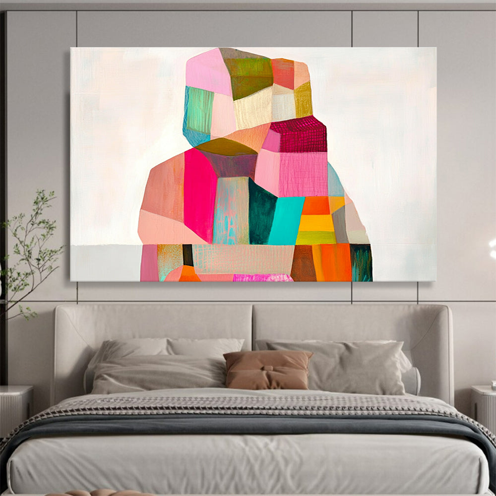 Colorful Cubist Figure Art for Creative Lounge & Art School Display SC354