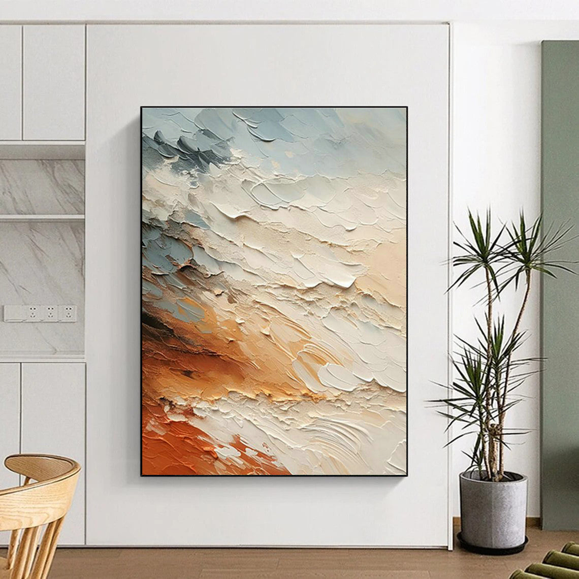 Mixed - Color Textured Art for Luxury Hotel Rooftop Lounges DLZ0116