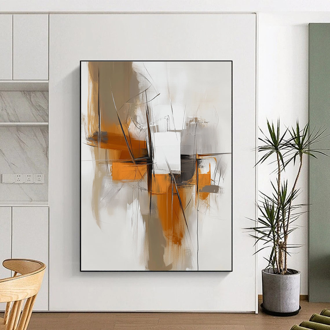 Dynamic Orange and Gray Abstract for Modern Office & Industrial - Style Restaurant STSC842