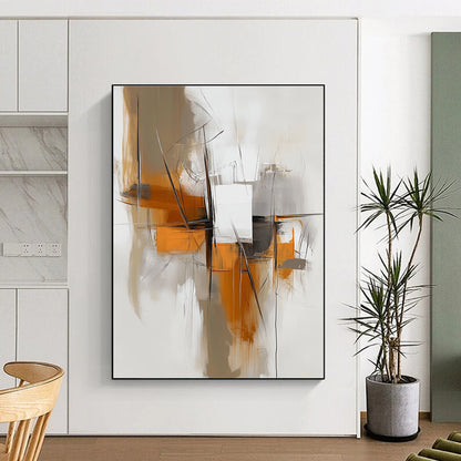 Dynamic Orange and Gray Abstract for Modern Office & Industrial - Style Restaurant STSC842