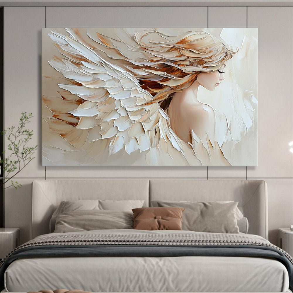 Angelic Figure with Wings Art for Spiritual Retreat & Dreamy Bedroom SC105