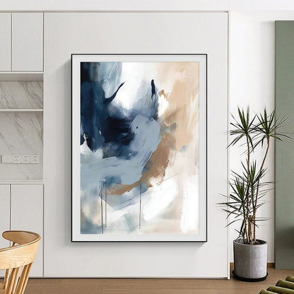 Blue - Gray Abstract Art for Corporate Reception Areas DLZ0106