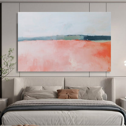 Soft Pink Field Abstract Art for Feminine Boutique & Calming Nursery SC055