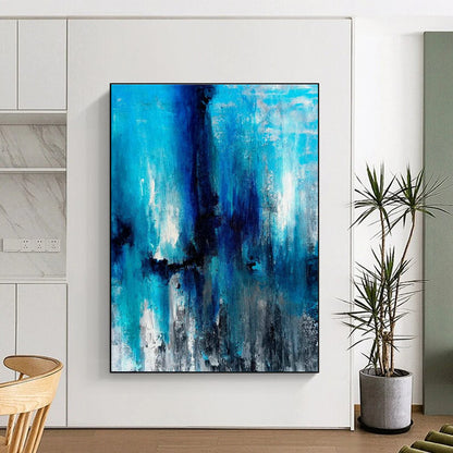 Blue - Toned Abstract Art for Coastal Home Bedroom Relaxation Corners DLZ0023
