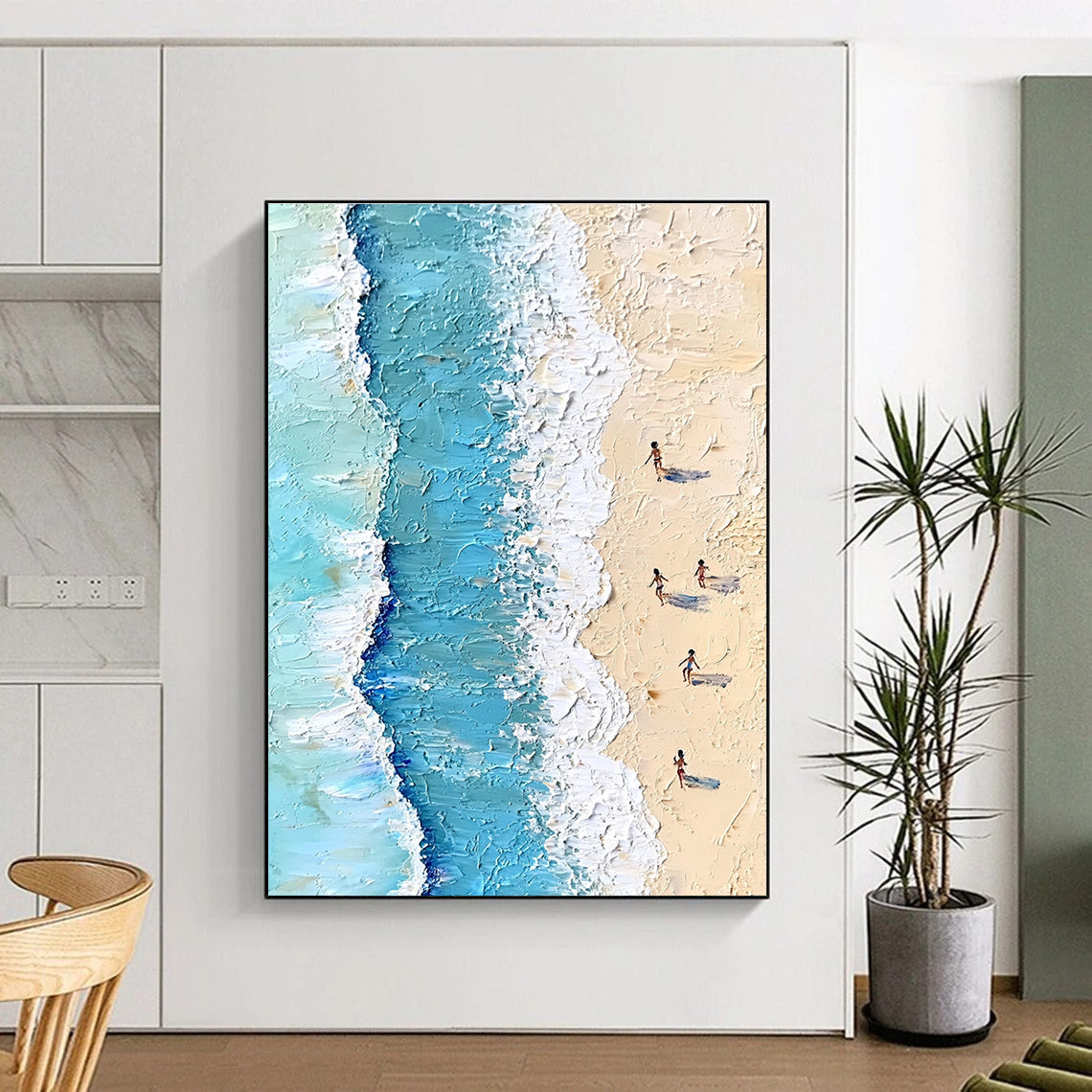 Textured Beach Scene for Coastal Home Office & Family Vacation Home STSC854
