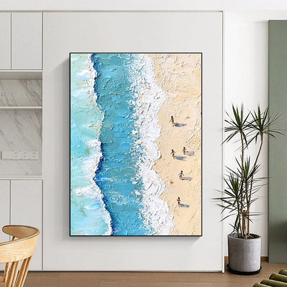Textured Beach Scene for Coastal Home Office & Family Vacation Home STSC854