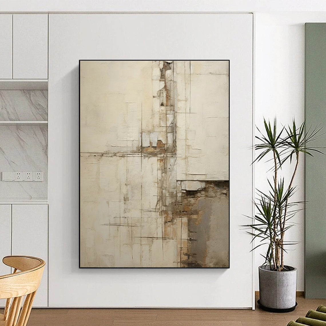 Distressed - Line Abstract Art for Warehouse - Style Home & Artistic Studio Space DLZ1326