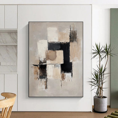 Beige - Toned Geometric Abstract for Minimalist Living Room & Modern Office STSC220