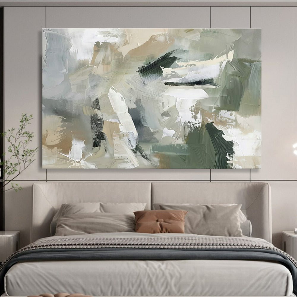 Green - Gray Abstract Art for Nature - Inspired Office Lounges DLZ2624
