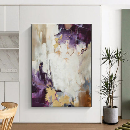 Purple and Gold Abstract Art for Boutique Hotel Suite & Art Deco - Inspired Bar DLZ1016