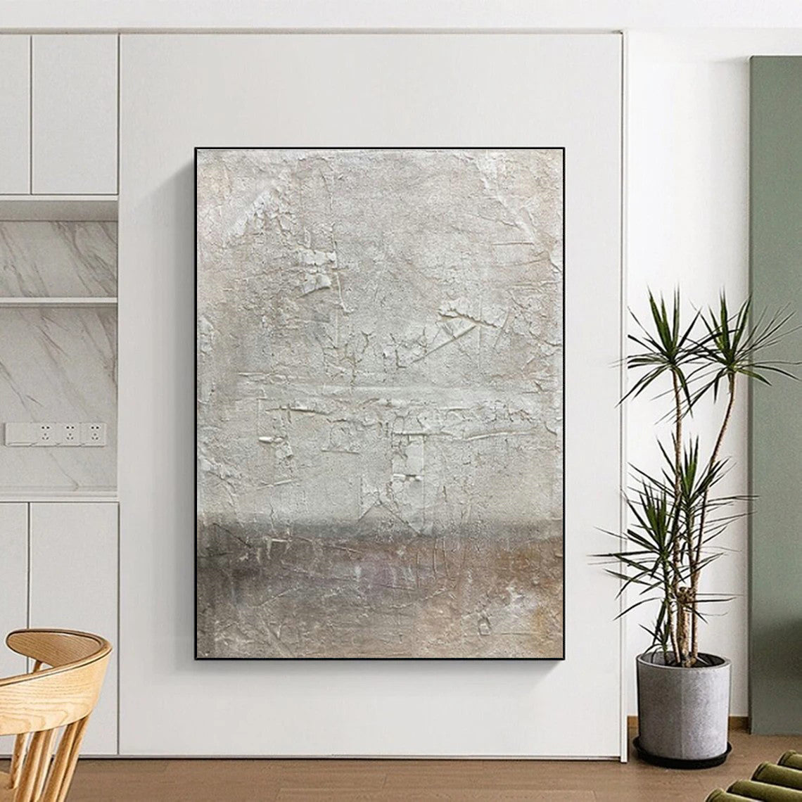 Textured Gray Abstract Art for Industrial - Chic Office & Modern Gallery DLZ2191