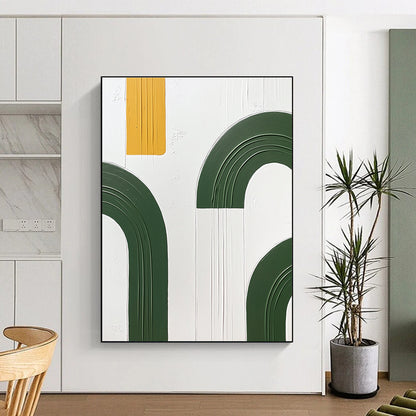 Green Arches and Yellow Strip Art for Modern Office & Architectural Studio STSC1092