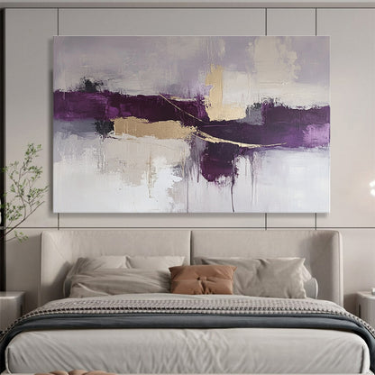 Purple Gold Abstract Art for Sophisticated Wine Bar & Art Deco - Style Lounge SC088