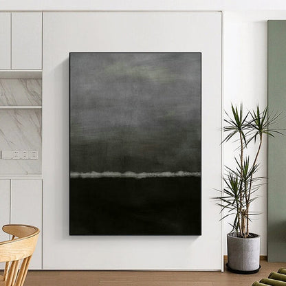 Gray and Black Minimalist Abstract Art for Bedroom & Modern Studio Apartment DLZ1209