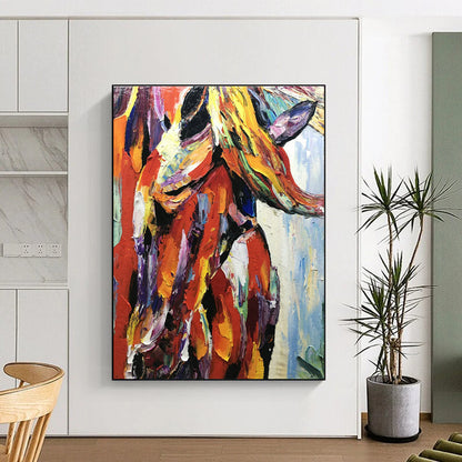 Colorful Animal Impasto Art for Bohemian Living Room & Creative Kids’ Playroom DLZ1279