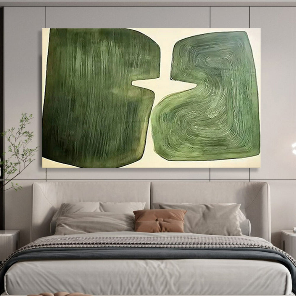 Green Abstract Shapes Art for Modern Minimalist Office DLZ2913