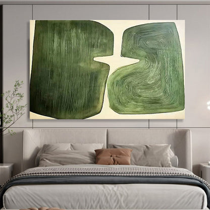Green Abstract Shapes Art for Modern Minimalist Office DLZ2913