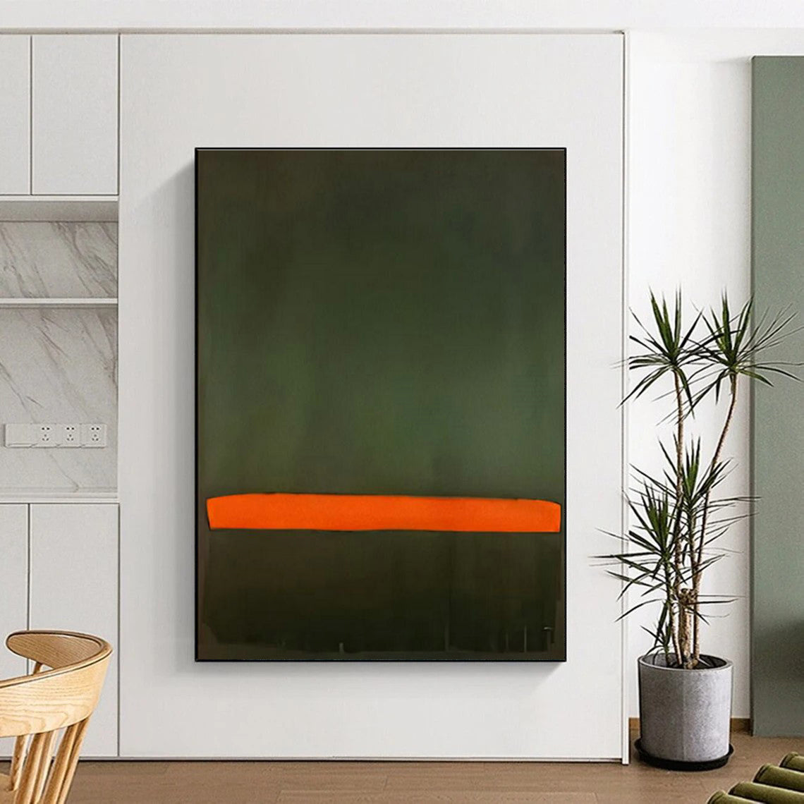 Green - Orange Minimalist Art for Eco - Friendly Café & Modern Studio DLZ2316