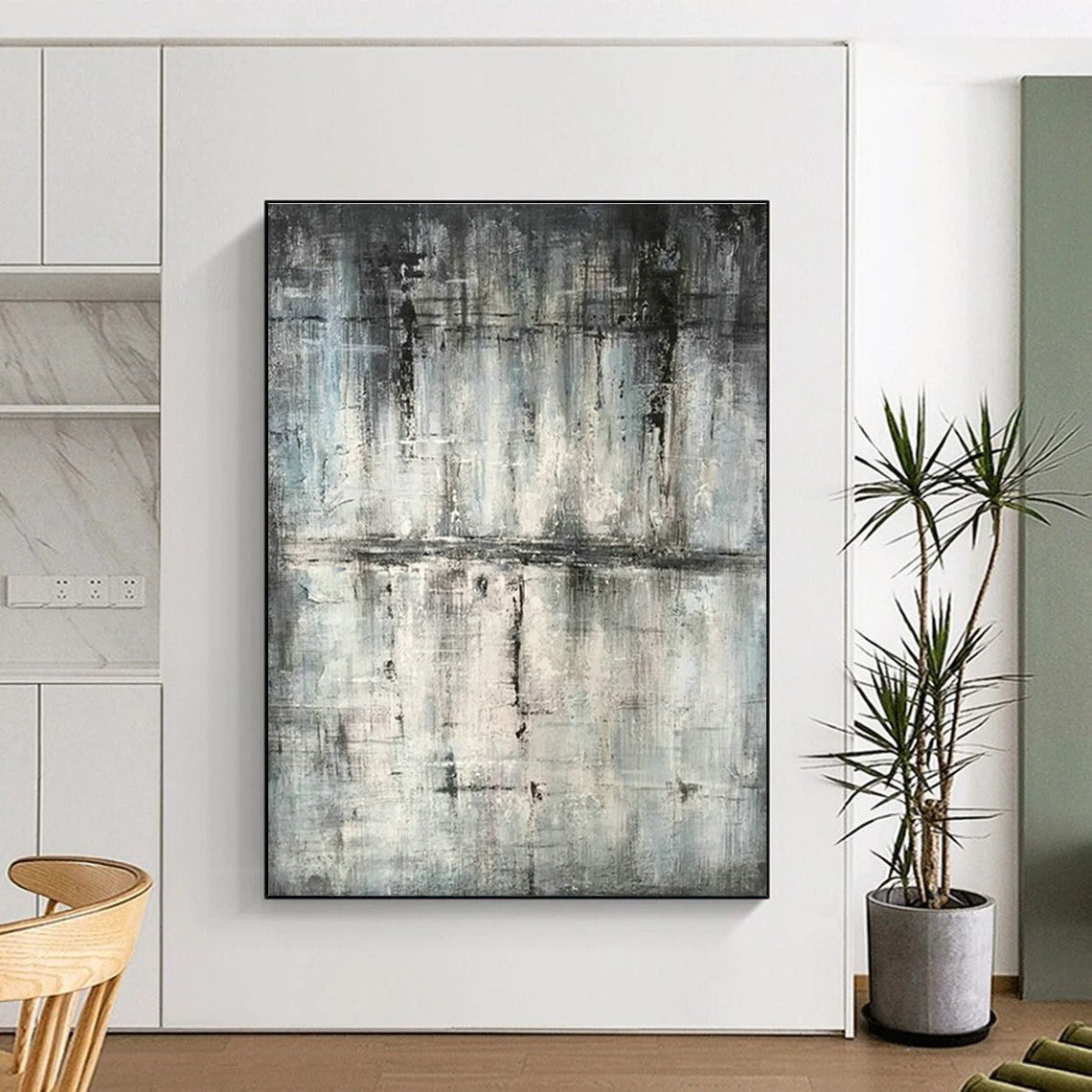 Grey - Tone Abstract Art for Living Room & Study DLZ0474
