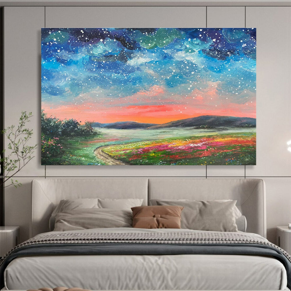 Galaxy and Pastoral Oil Painting for Nature - Loving Bedrooms DLZ2506