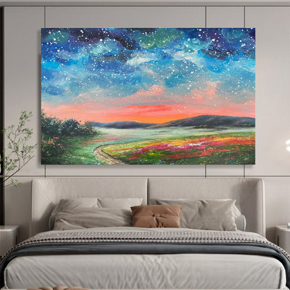 Galaxy and Pastoral Oil Painting for Nature - Loving Bedrooms DLZ2506
