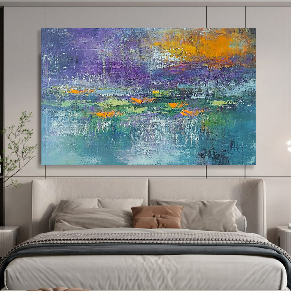 Abstract Water Lily Pond Art for Garden - Themed Restaurant & Nature Lover’s Home SC433