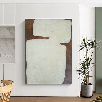 White Geometric Abstract Art for Art Gallery Exhibition & Home Guest Room DLZ1089