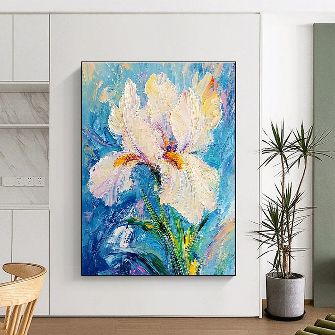 White Iris Flower Art for Florist Shop & Relaxing Spa STSC1384