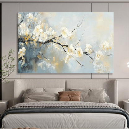 White Plum Blossom Art for Minimalist Zen - Inspired Home Offices DLZ3189