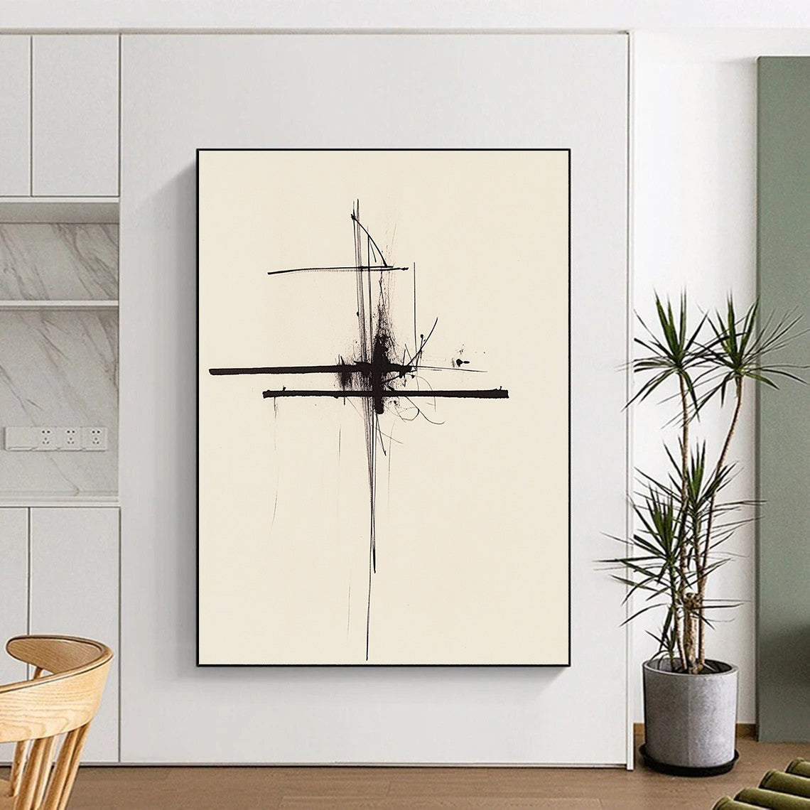 Delicate Black Cross for Minimalist Home Office & Art - Loving Library STSC1245