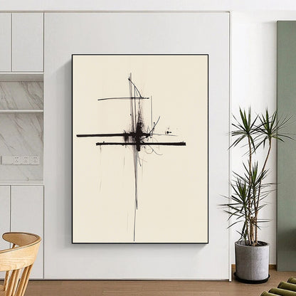 Delicate Black Cross for Minimalist Home Office & Art - Loving Library STSC1245