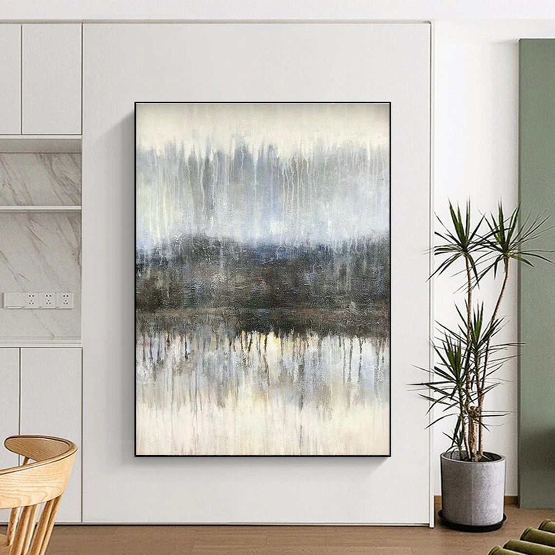 Misty Forest Reflection for Nature - Themed Spa & Rustic Cabin Living Room DLZ0883