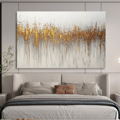Gold - Accented Abstract Art for Luxury Hotel Lobby & Modern Home Dining Room SC209