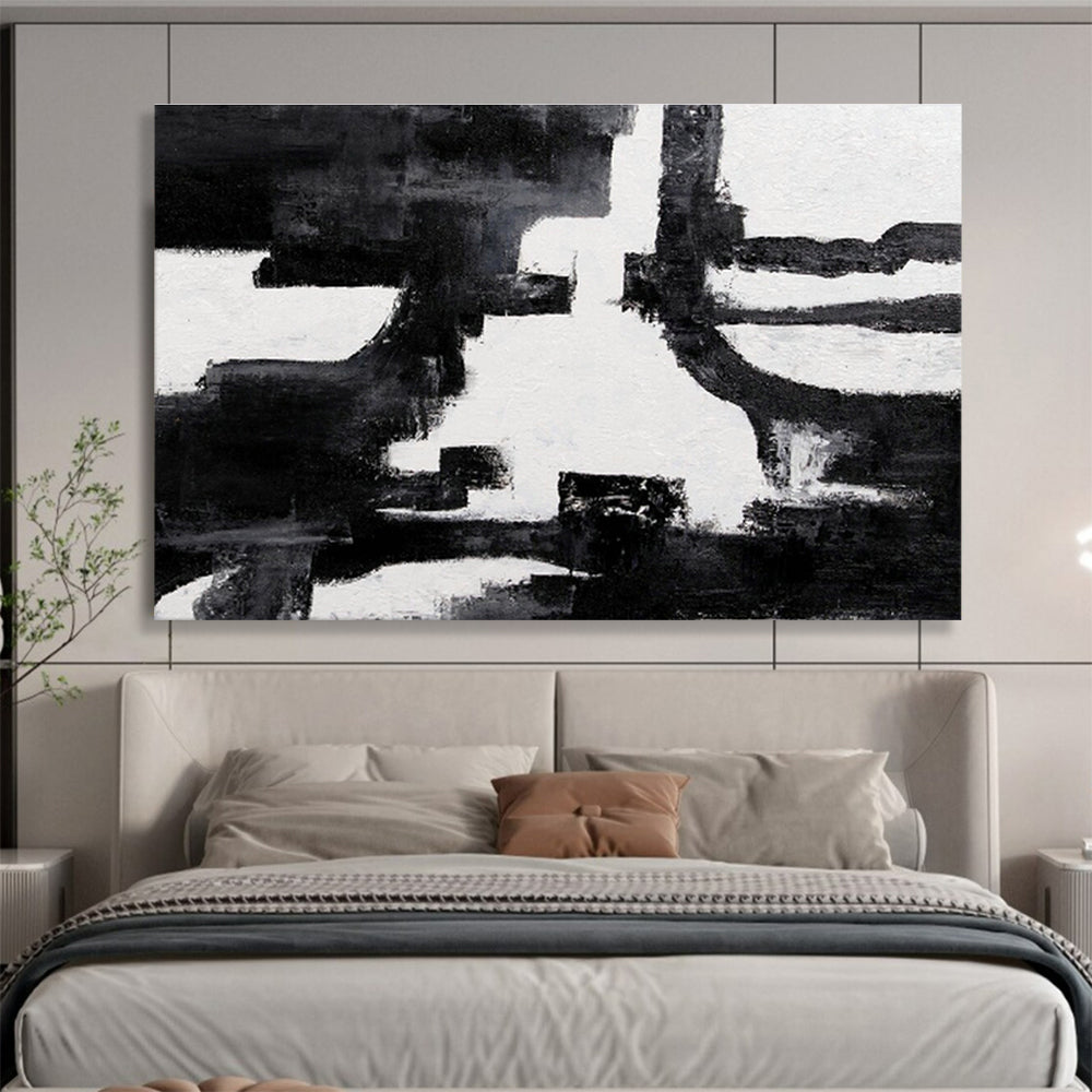 Minimalist Black and White Abstract Art for a Minimalist Study DLZ2402
