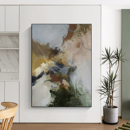 Earth - Toned Abstract Art for Modern Office Waiting Area & Art Gallery Corridor DLZ1011