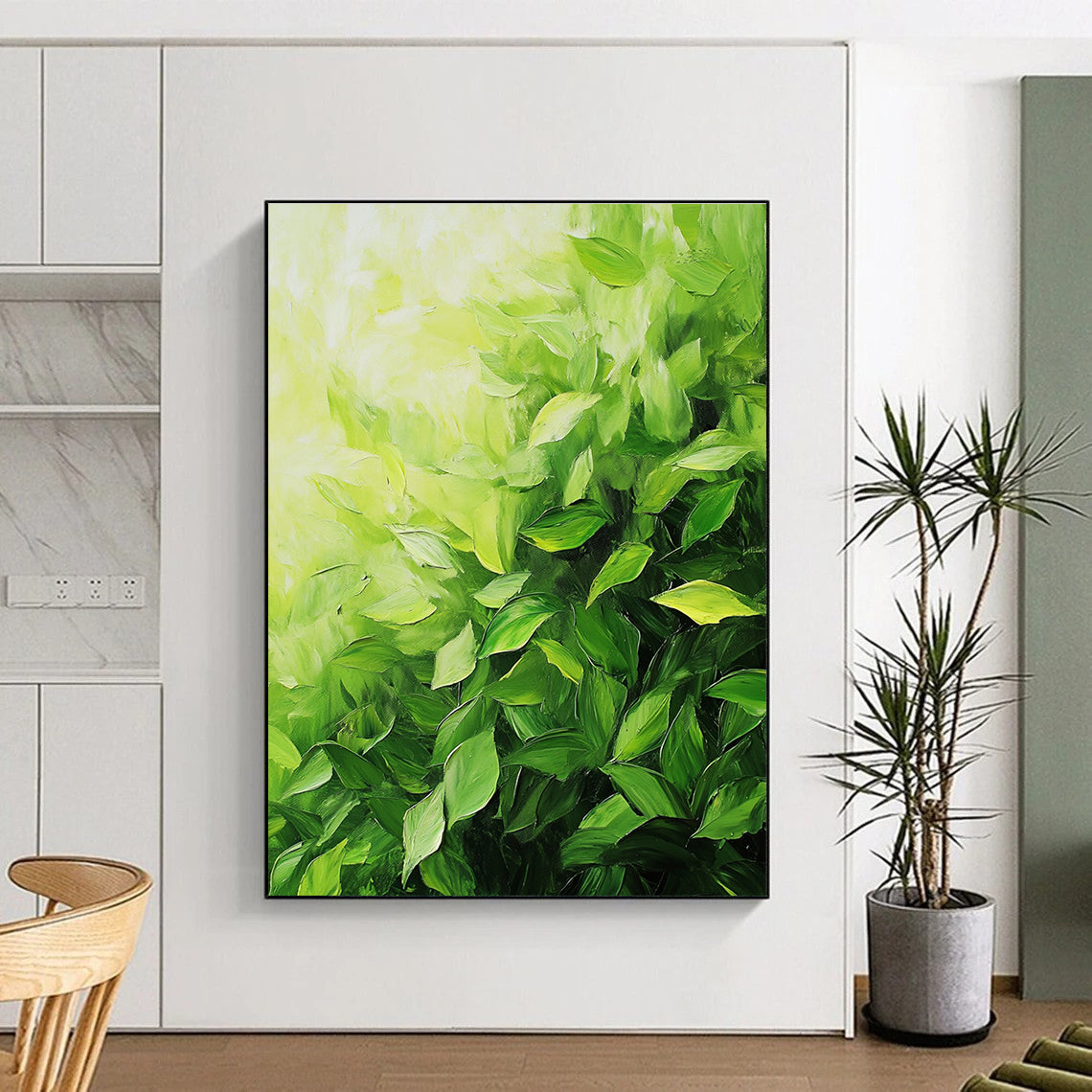 Lush Green Leaves Art for Nature - Themed Home Conservatory & Eco - Friendly Office STSC1051
