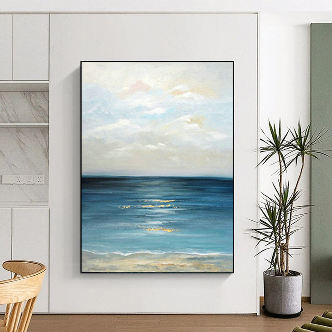 Seaside Oil Painting Art for Beach House Living Room & Coastal Art Gallery DLZ0669