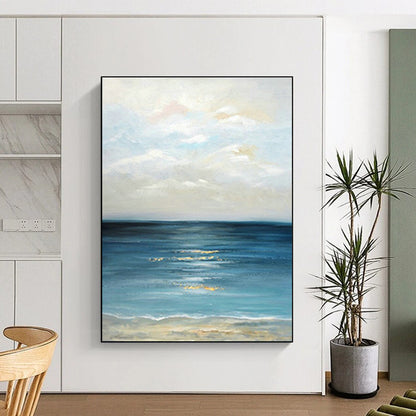 Seaside Oil Painting Art for Beach House Living Room & Coastal Art Gallery DLZ0669