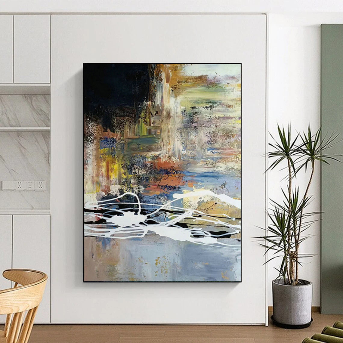 Colorful Splash Abstract Art for Living Room & Creative Space DLZ0528