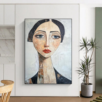 Stylized Female Portrait Art for Modern Home Office & Art - Inspired Café DLZ2354
