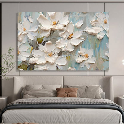 3D White Flower Art for Fresh Minimalist Bathroom DLZ3070